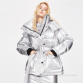 2021 Trendy Custom Ladies Thick Sliver Padded Jacket